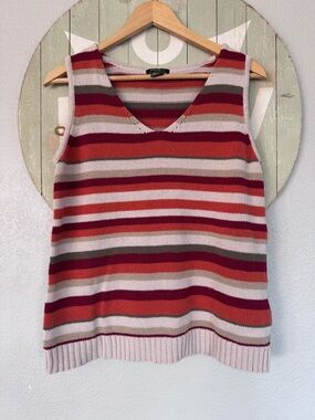 EDDIE BAEUR sweater tank large stripe cotton linen